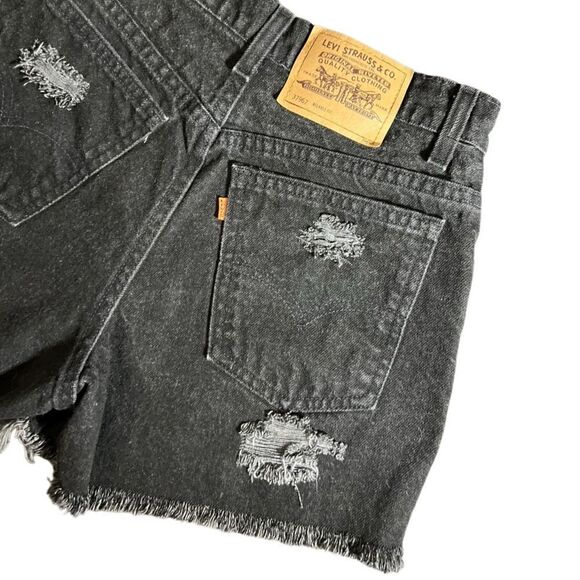 Levi’s vintage Jean shorts cut off black Orange tag size 7 - Picture 7 of 15